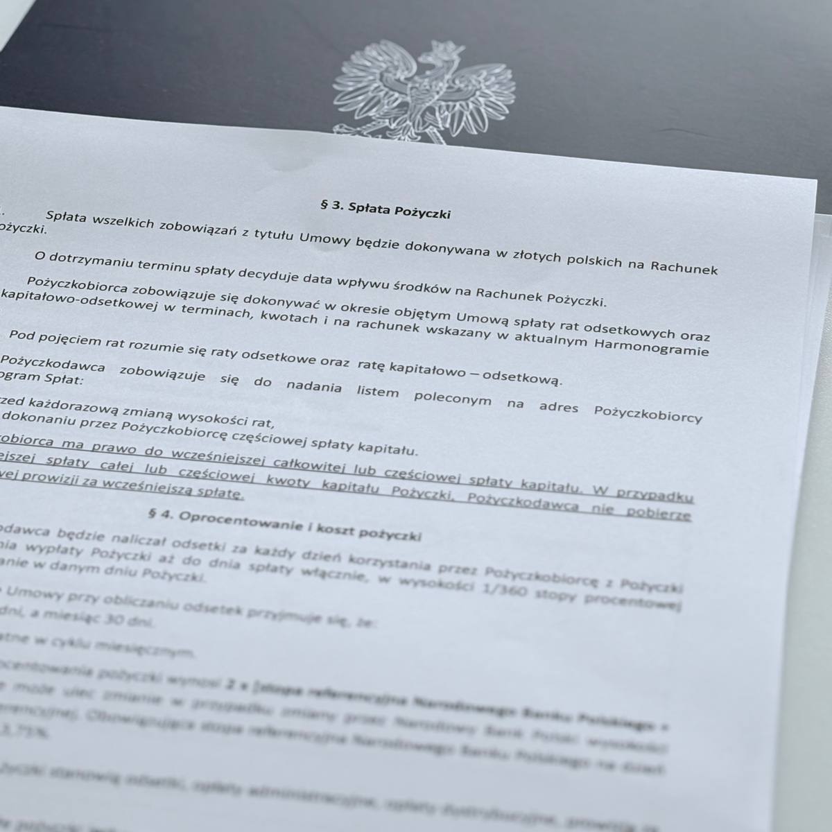 Umowa pożyczki — paragraf o warunkach spłaty i oprocentowaniu